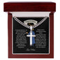 Congratulations Son-Cuban Chain with Artisan Cross Necklace.