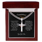 Congratulations Son-Cuban Chain with Artisan Cross Necklace