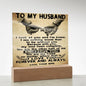 To My Husband-I Look At You &-Square Acrylic Plaque