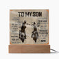 To My Son Ride-Mom Square Acrylic Plaque