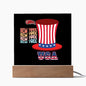HAT FLAG COLOR-I LOVE NEW YORK-Square Acrylic Plaque! π