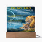 To My Son-When Life Tries To (Dad)-Square Acrylic Plaque