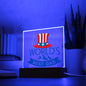 WORLD'S BEST DAD W. FLAG COLOR-Square Acrylic Plaque!