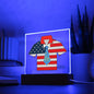 THE BEST DAD EVERY-SHIRT & TIE W. -FLAG COLOR-Square Acrylic Plaque!
