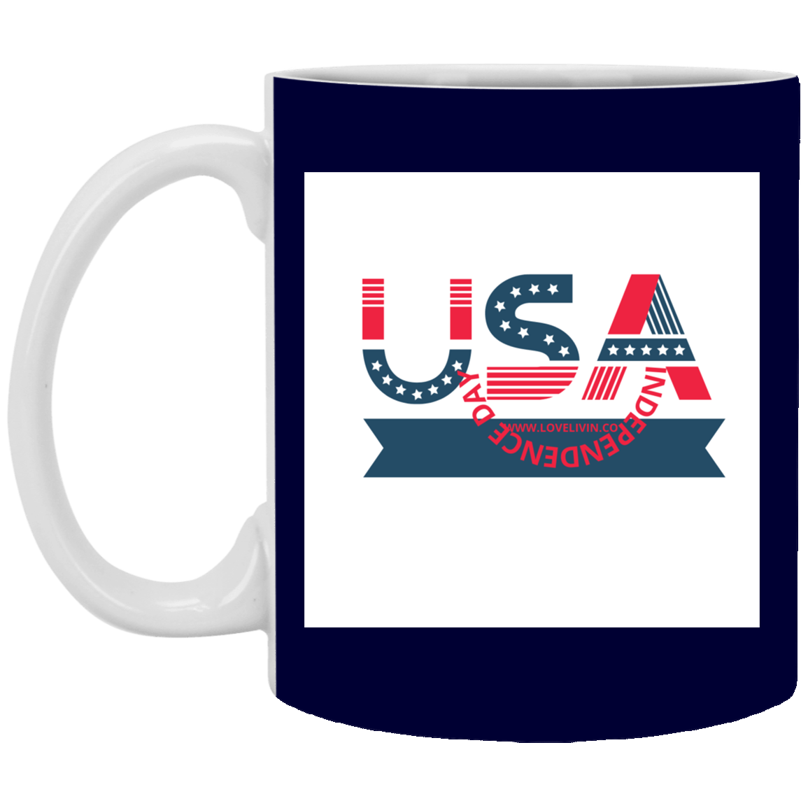 USA Independence Day mug-hats USA- 11 oz. White Mug