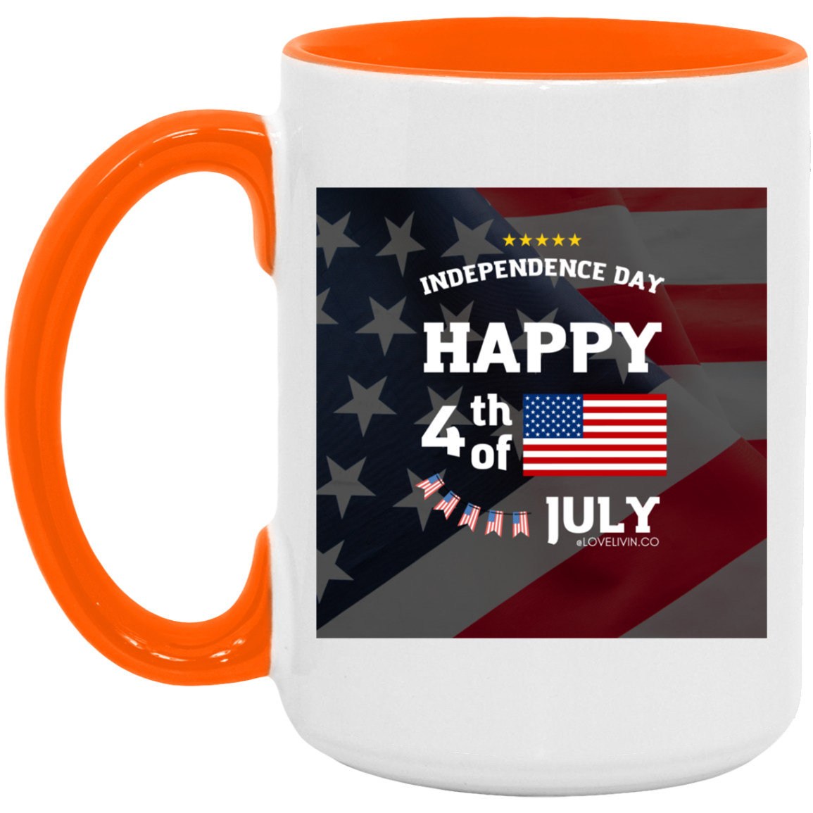 Independence day. USA-FLAG-15oz. Accent Mug