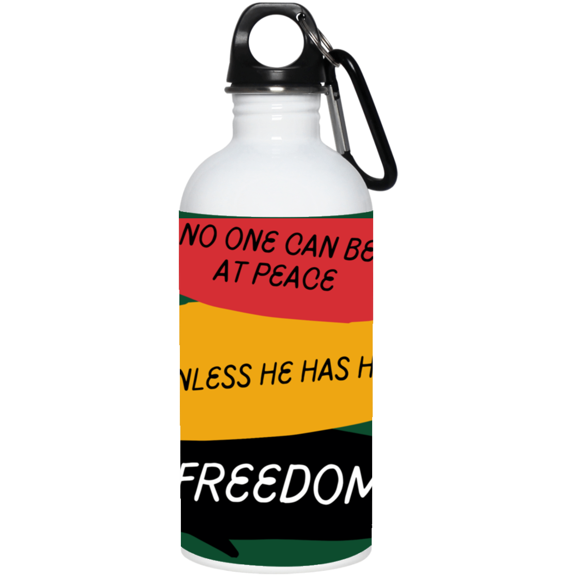 Red Yellow Green Illustrative Quotes Stainless Steel Water Bottle