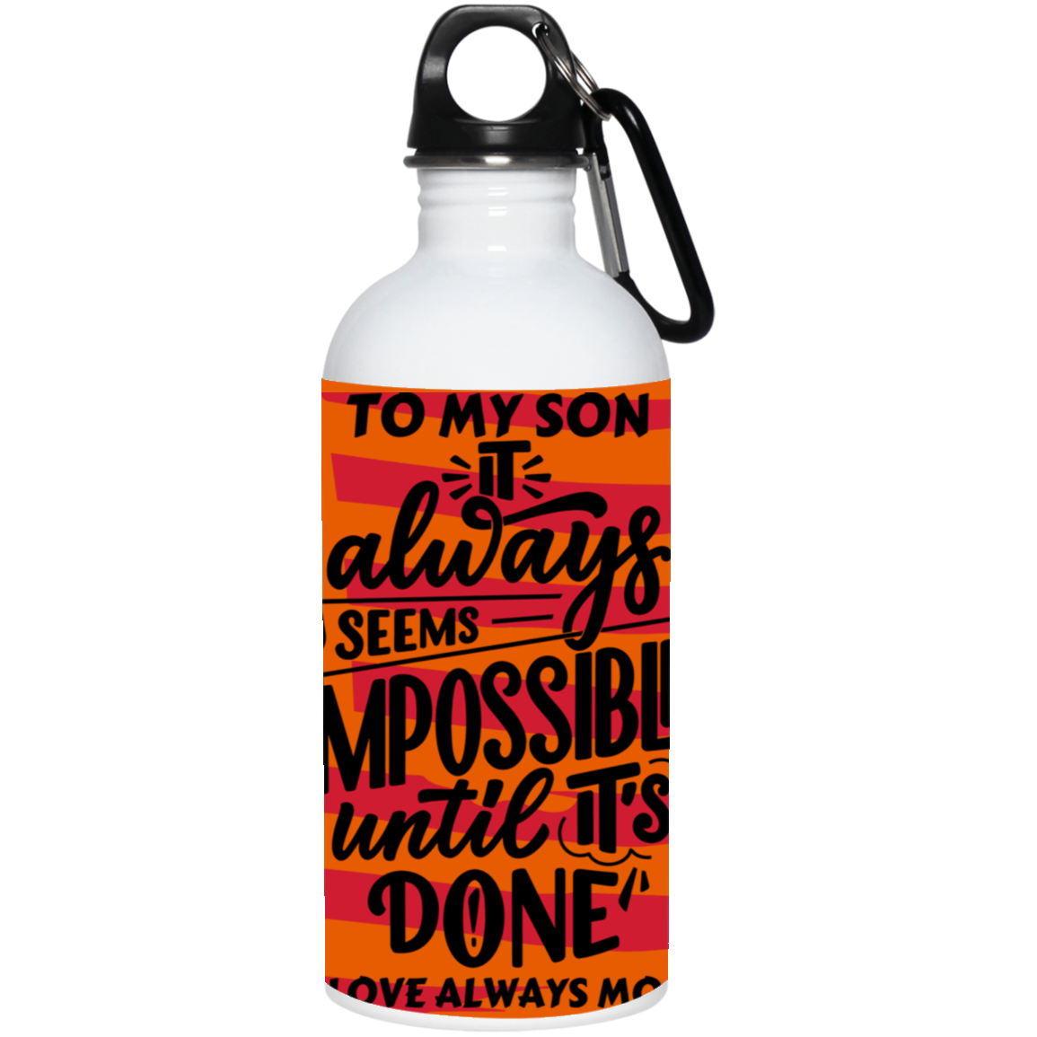 Black White Modern Typography- 20 oz. Stainless Steel Water Bottle