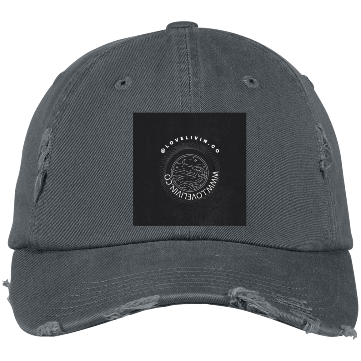 LOVE LIVIN 3-Embroidered Distressed Dad Cap