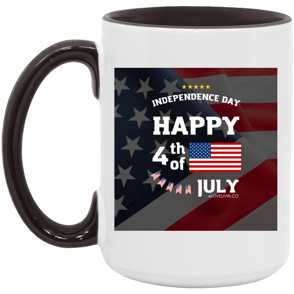 Independence day. USA-FLAG-15oz. Accent Mug