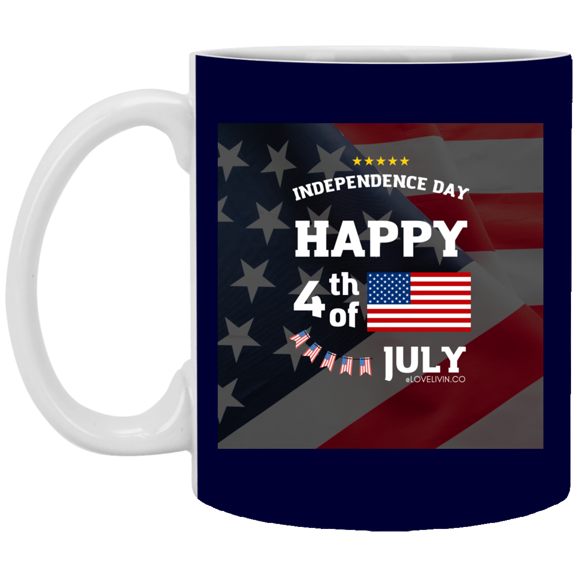 Independence day.FLAG-USA-11 oz. White Mug