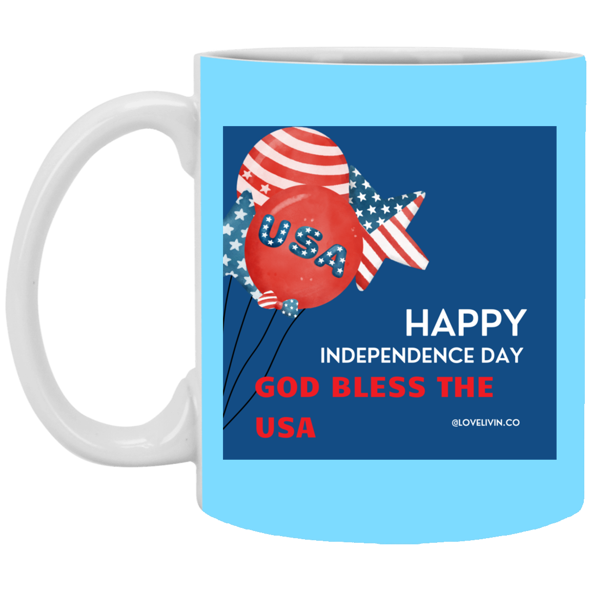 independence day USA-11 oz. White Mug