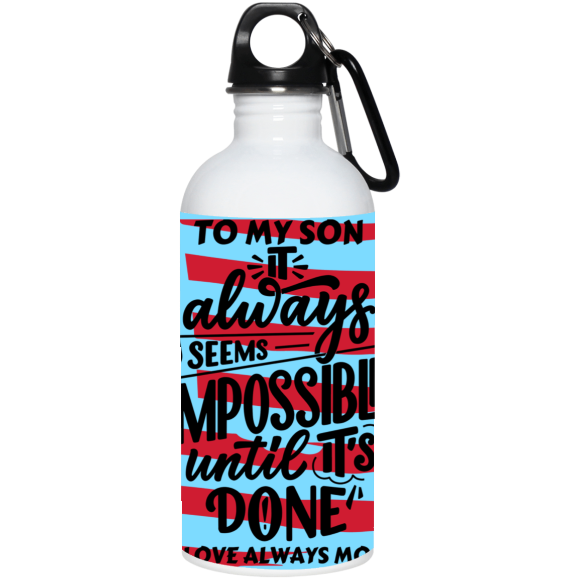 Black White Modern Typography- 20 oz. Stainless Steel Water Bottle