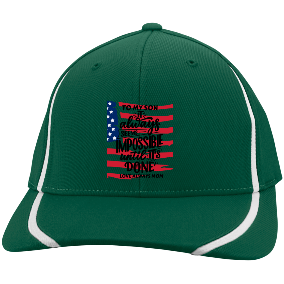 Black White Modern Typography Flexfit Color block Cap