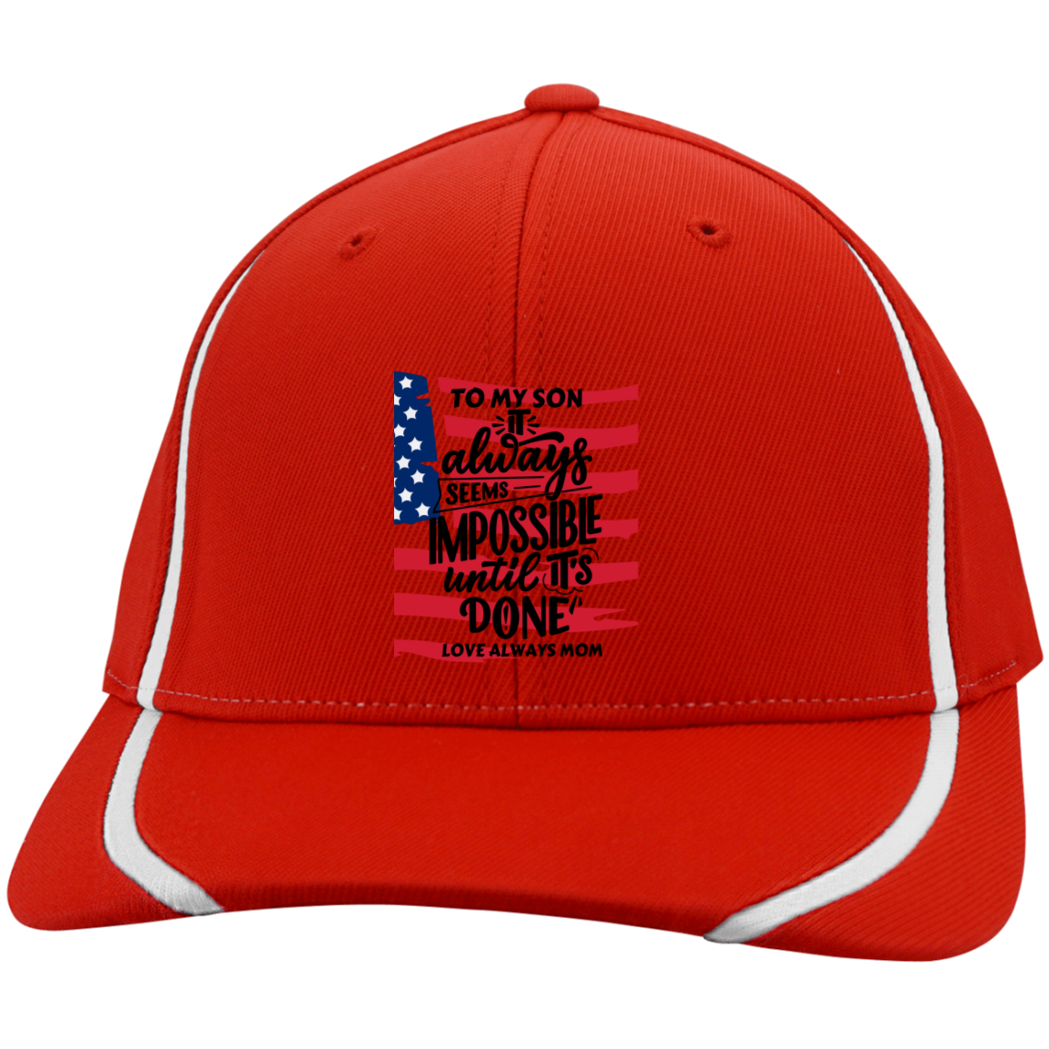 Black White Modern Typography Flexfit Color block Cap