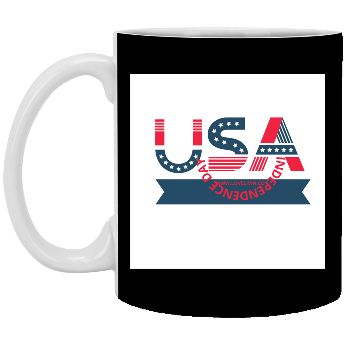 USA Independence Day mug-hats USA- 11 oz. White Mug
