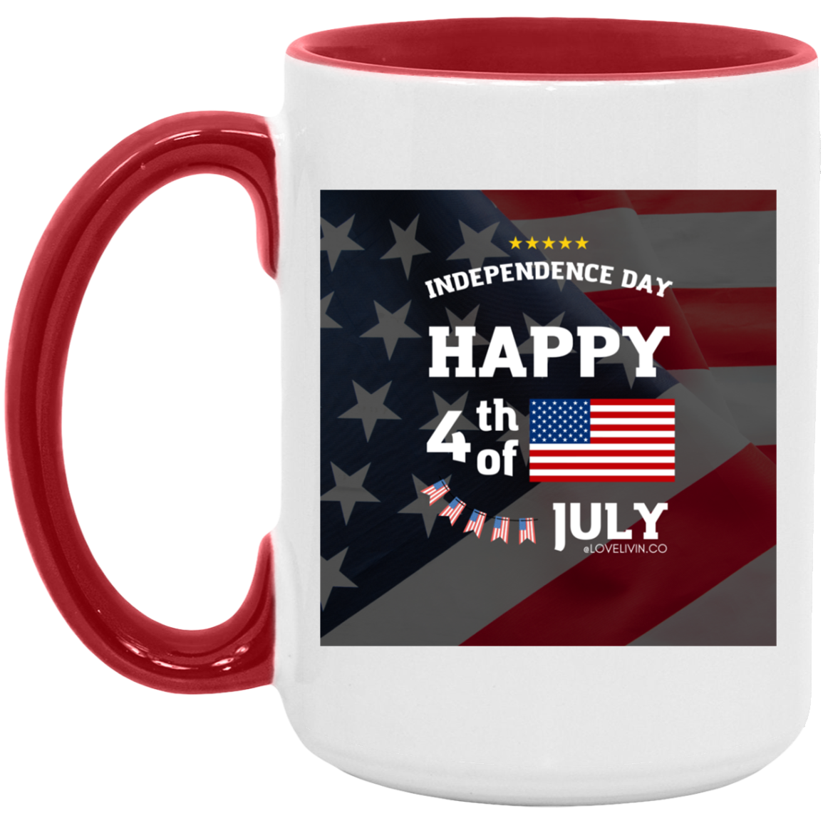 Independence day. USA-FLAG-15oz. Accent Mug
