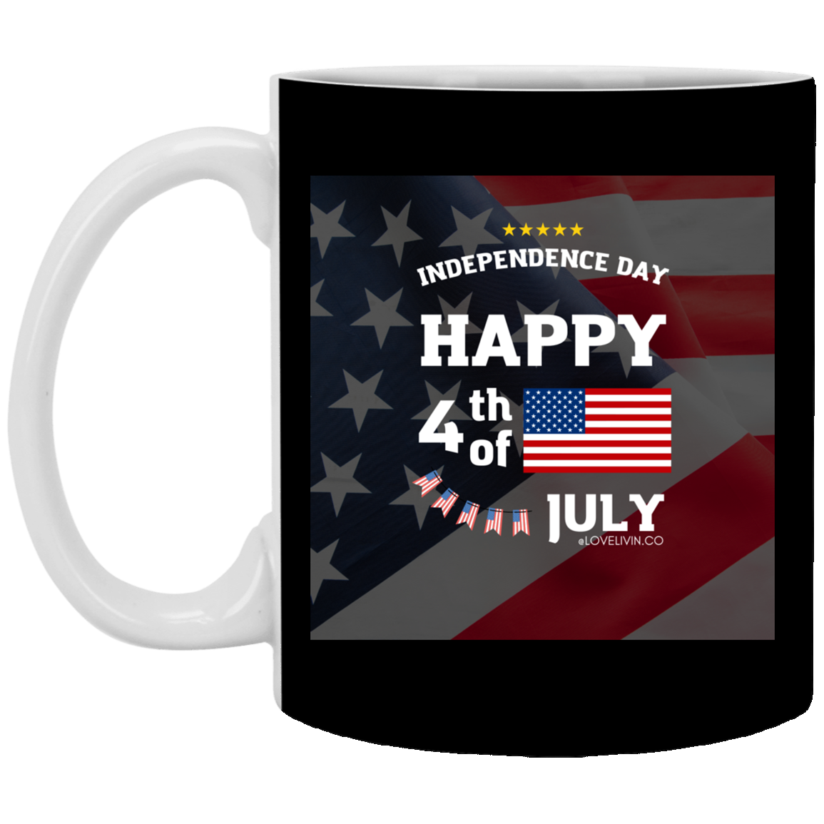 Independence day.FLAG-USA-11 oz. White Mug