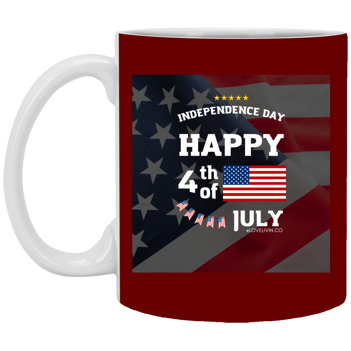 Independence day.FLAG-USA-11 oz. White Mug