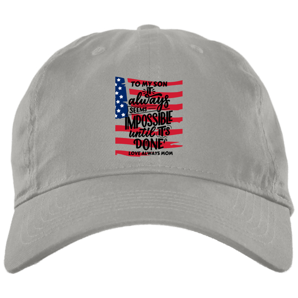 Black White Modern Brushed Twill Unstructured Dad Cap