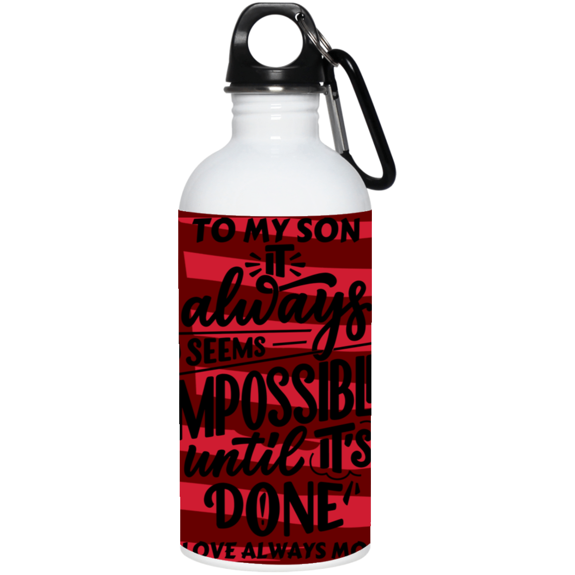 Black White Modern Typography- 20 oz. Stainless Steel Water Bottle