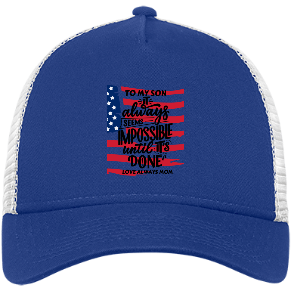 Black White Modern Typography Snapback Trucker Cap