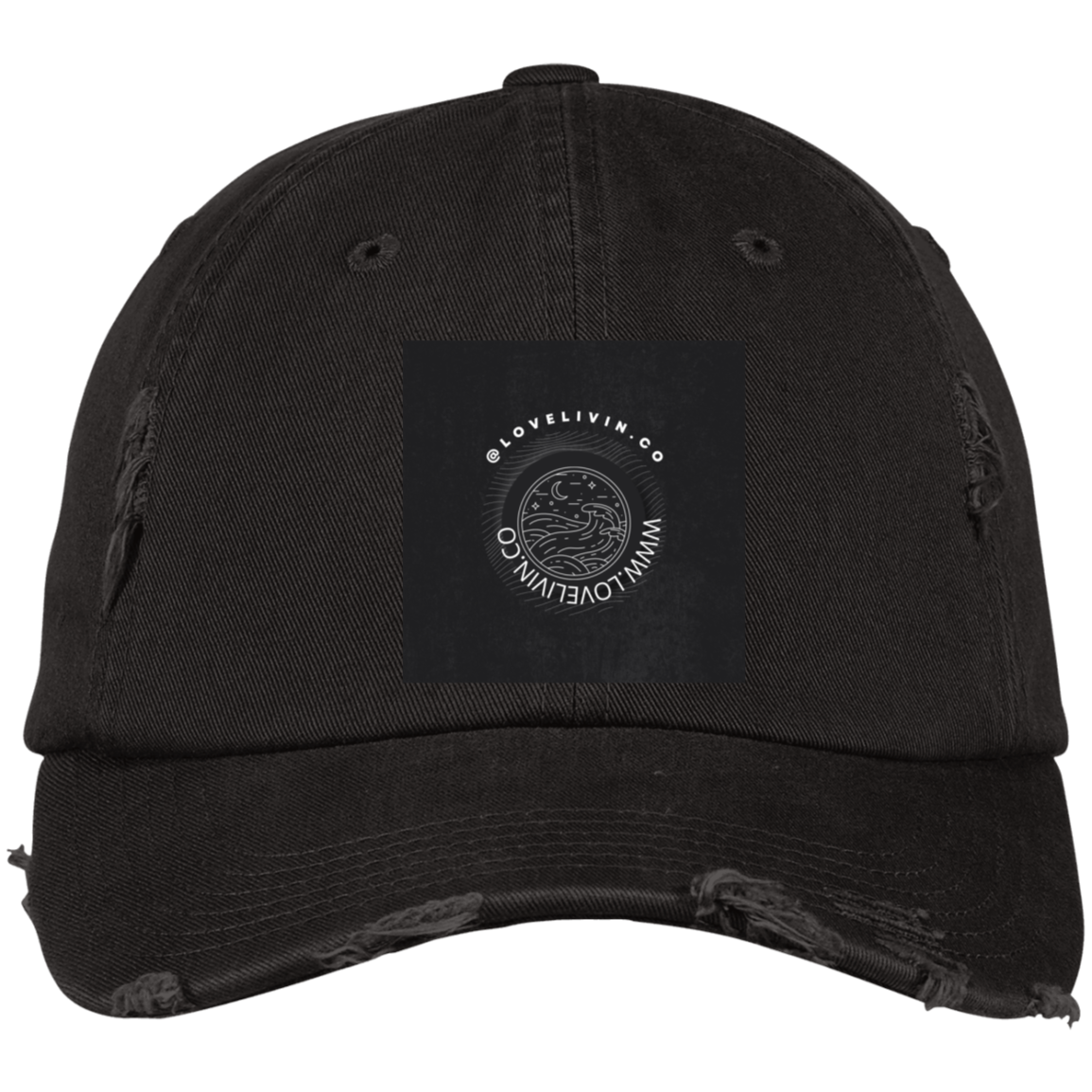 LOVE LIVIN 3-Embroidered Distressed Dad Cap