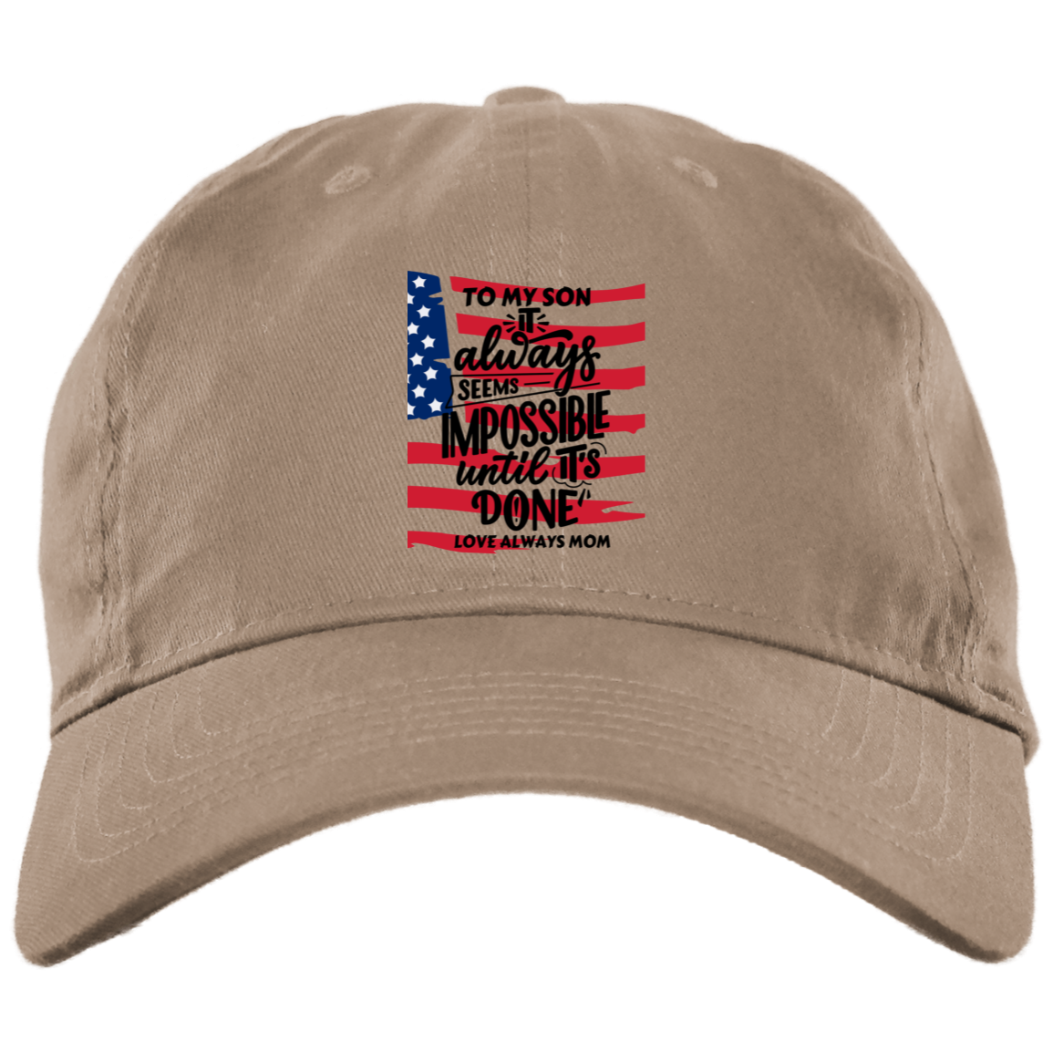 Black White Modern Brushed Twill Unstructured Dad Cap