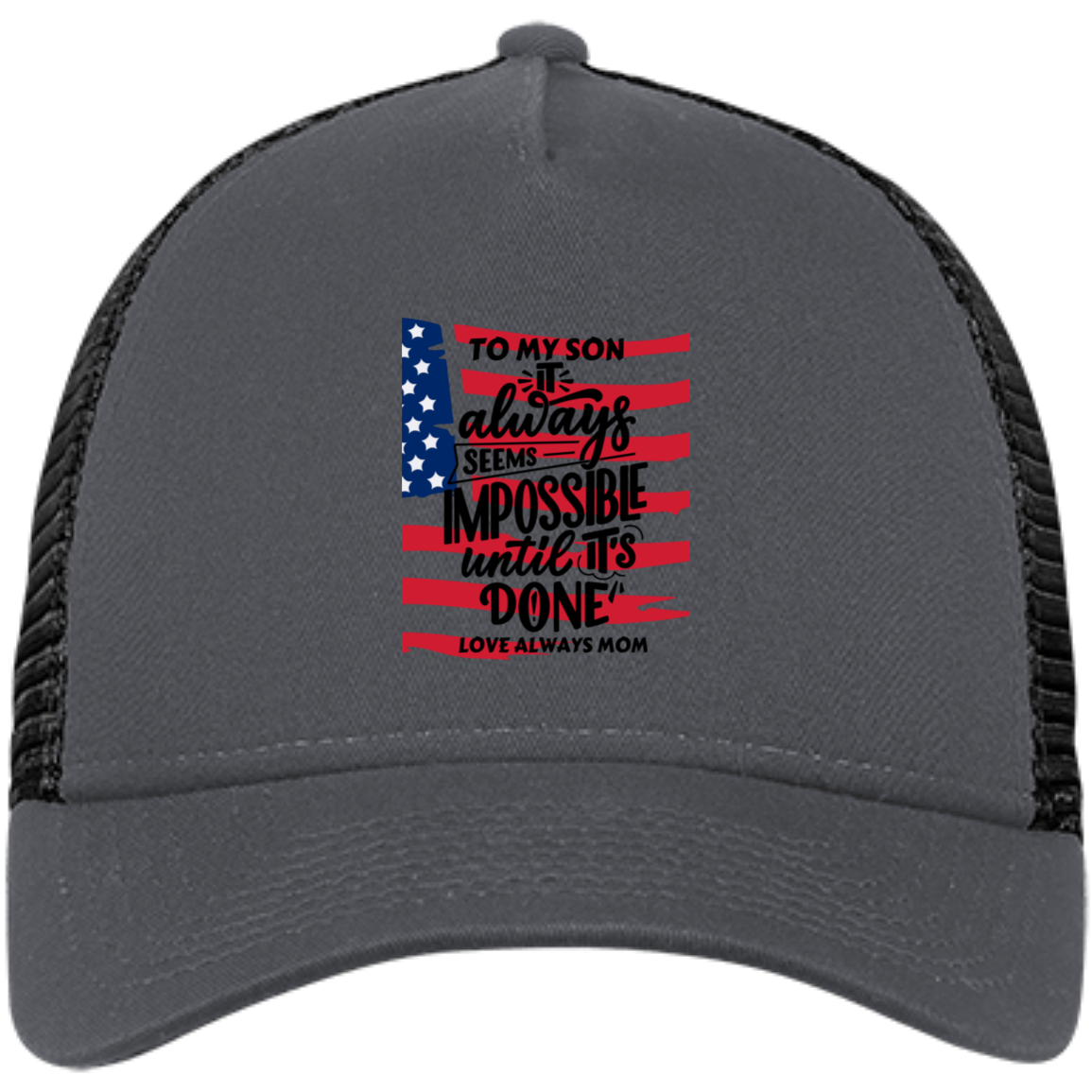 Black White Modern Typography Snapback Trucker Cap