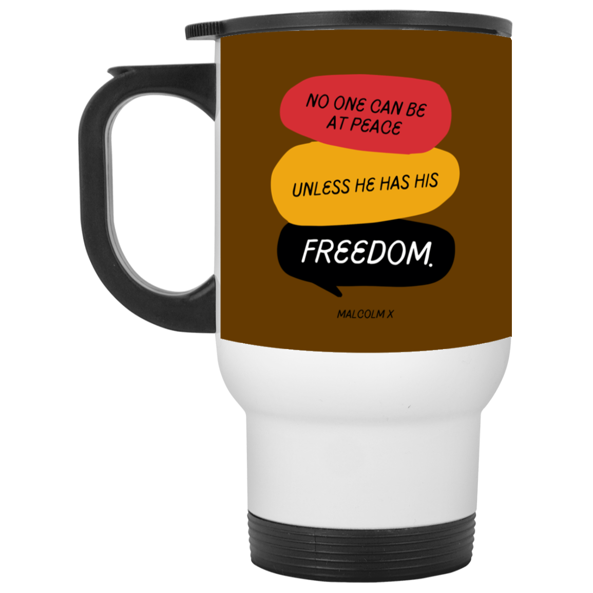 Red Yellow Green Freedom Quotes- Mix Color's Travel Mug