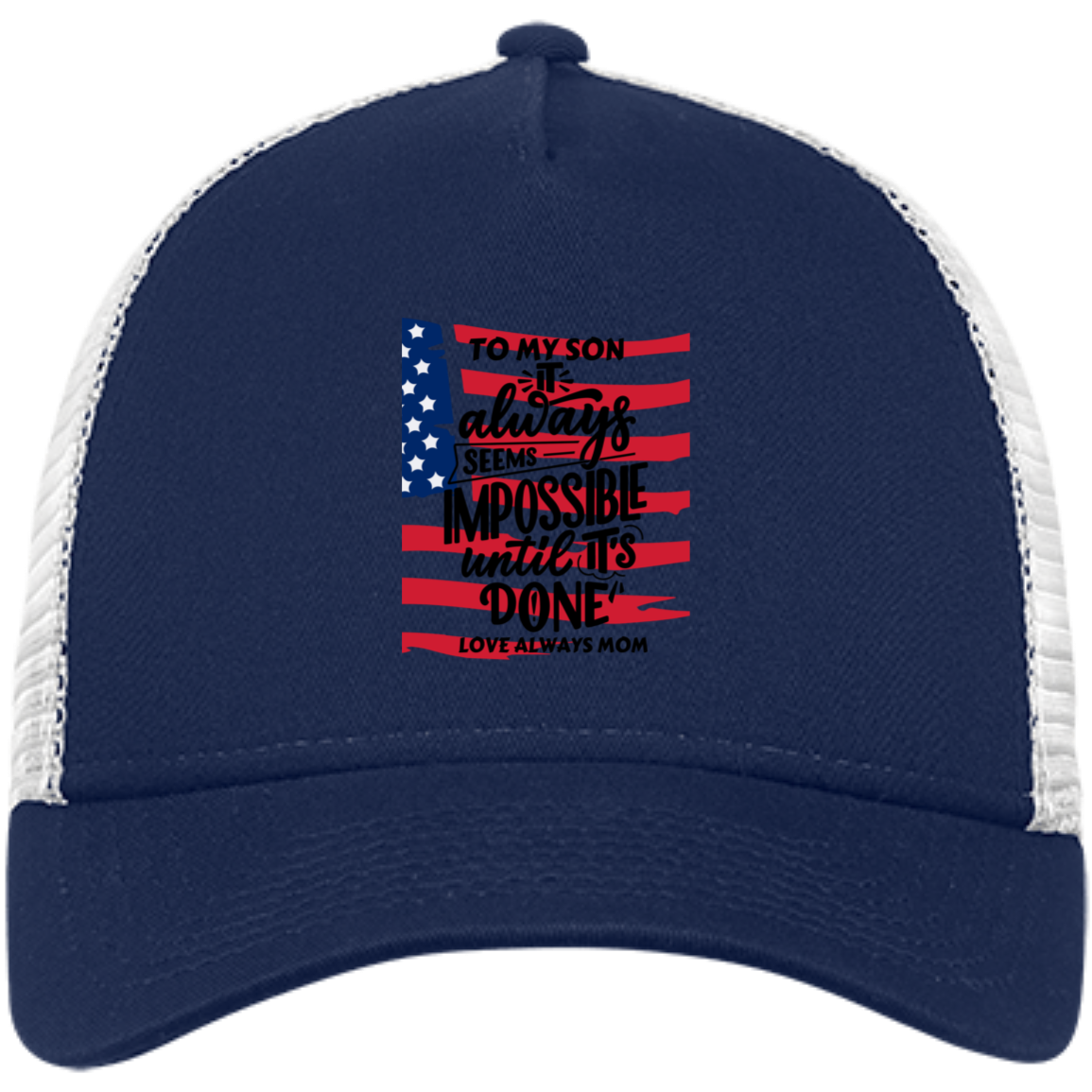 Black White Modern Typography Snapback Trucker Cap