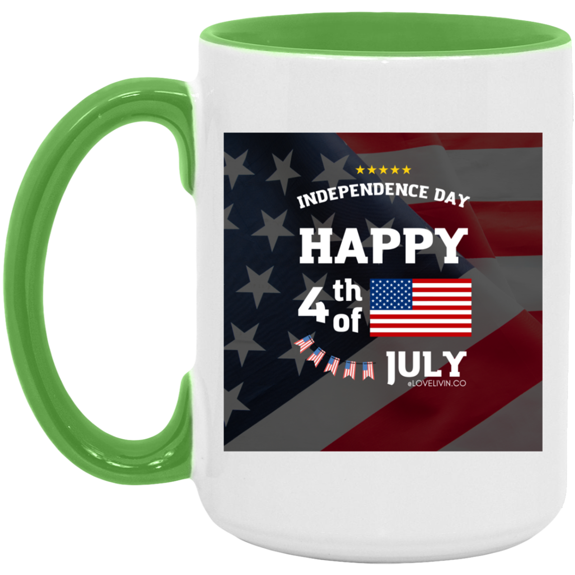 Independence day. USA-FLAG-15oz. Accent Mug