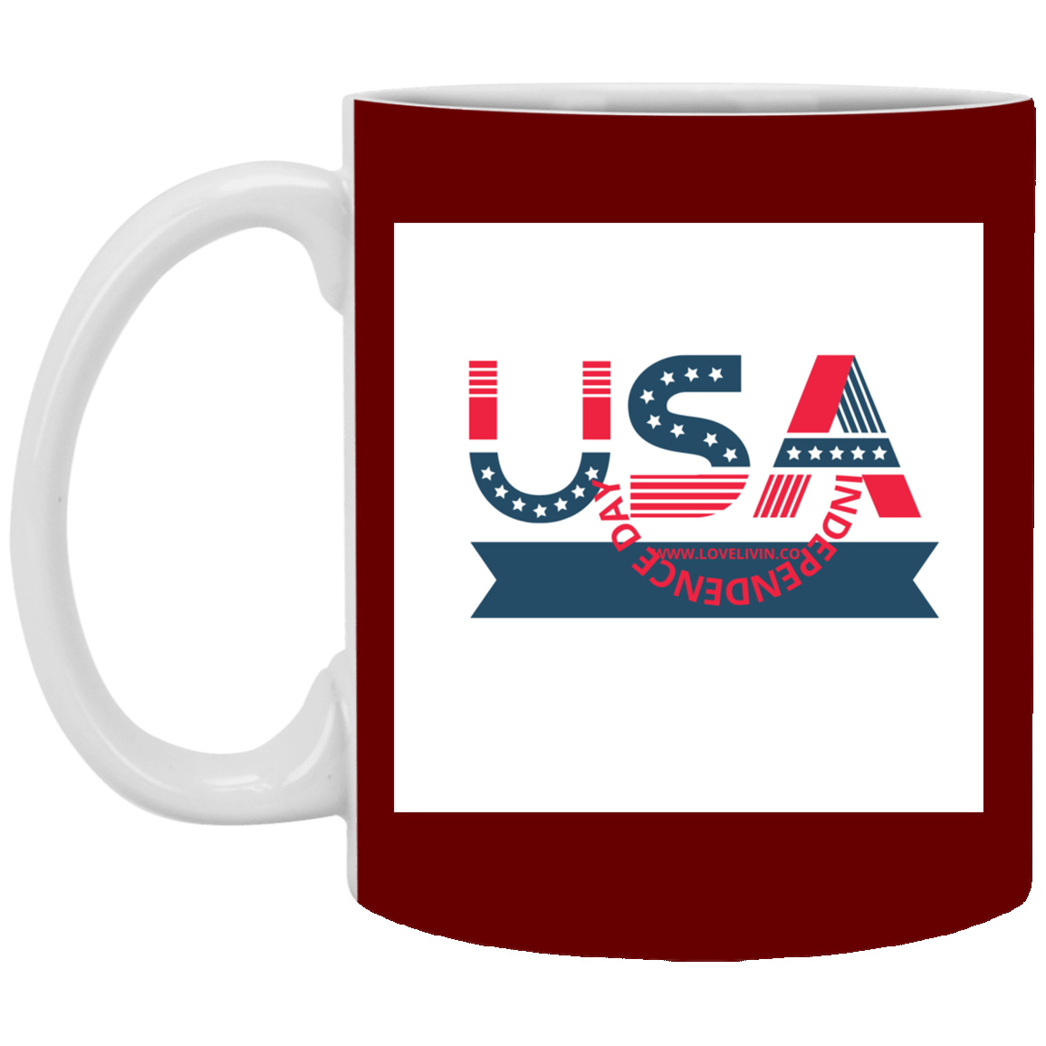 USA Independence Day mug-hats USA- 11 oz. White Mug