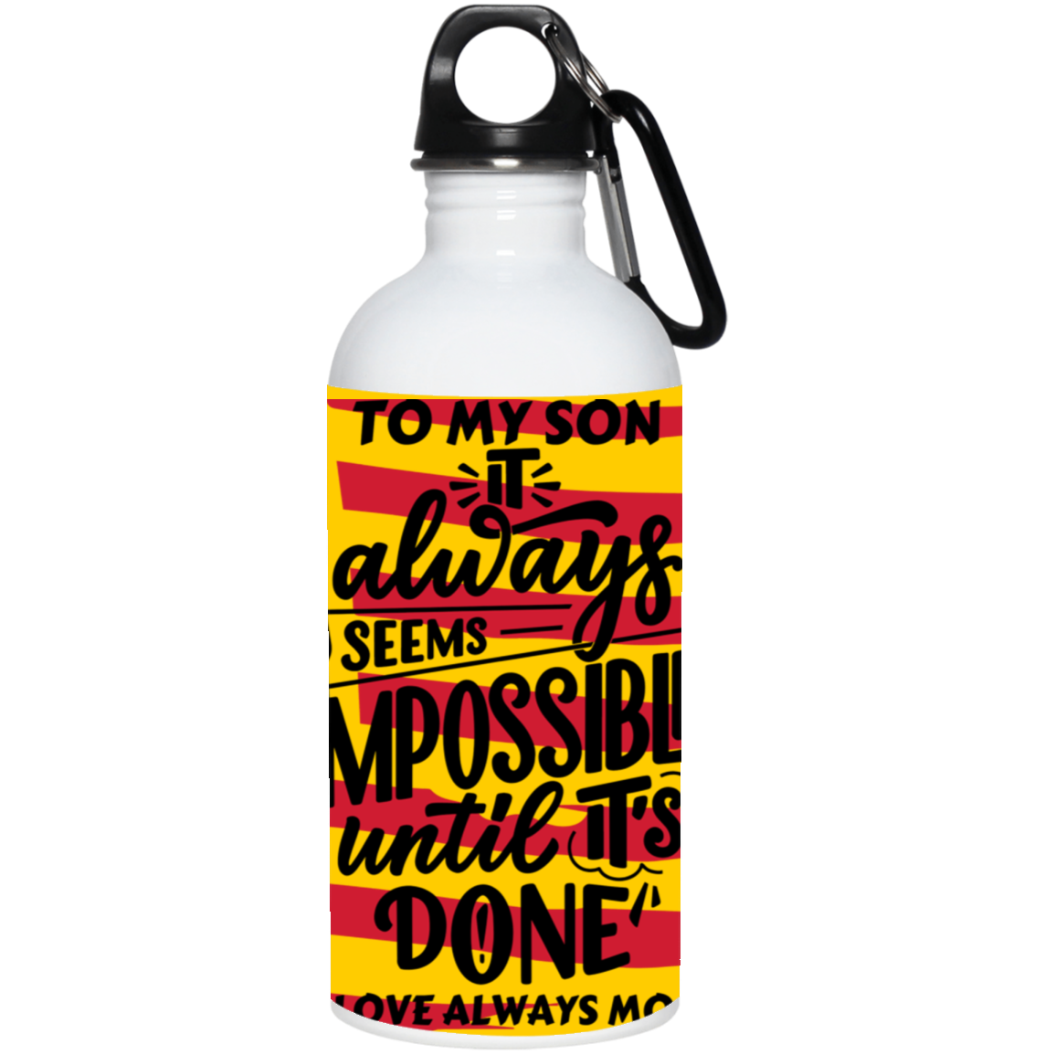 Black White Modern Typography- 20 oz. Stainless Steel Water Bottle