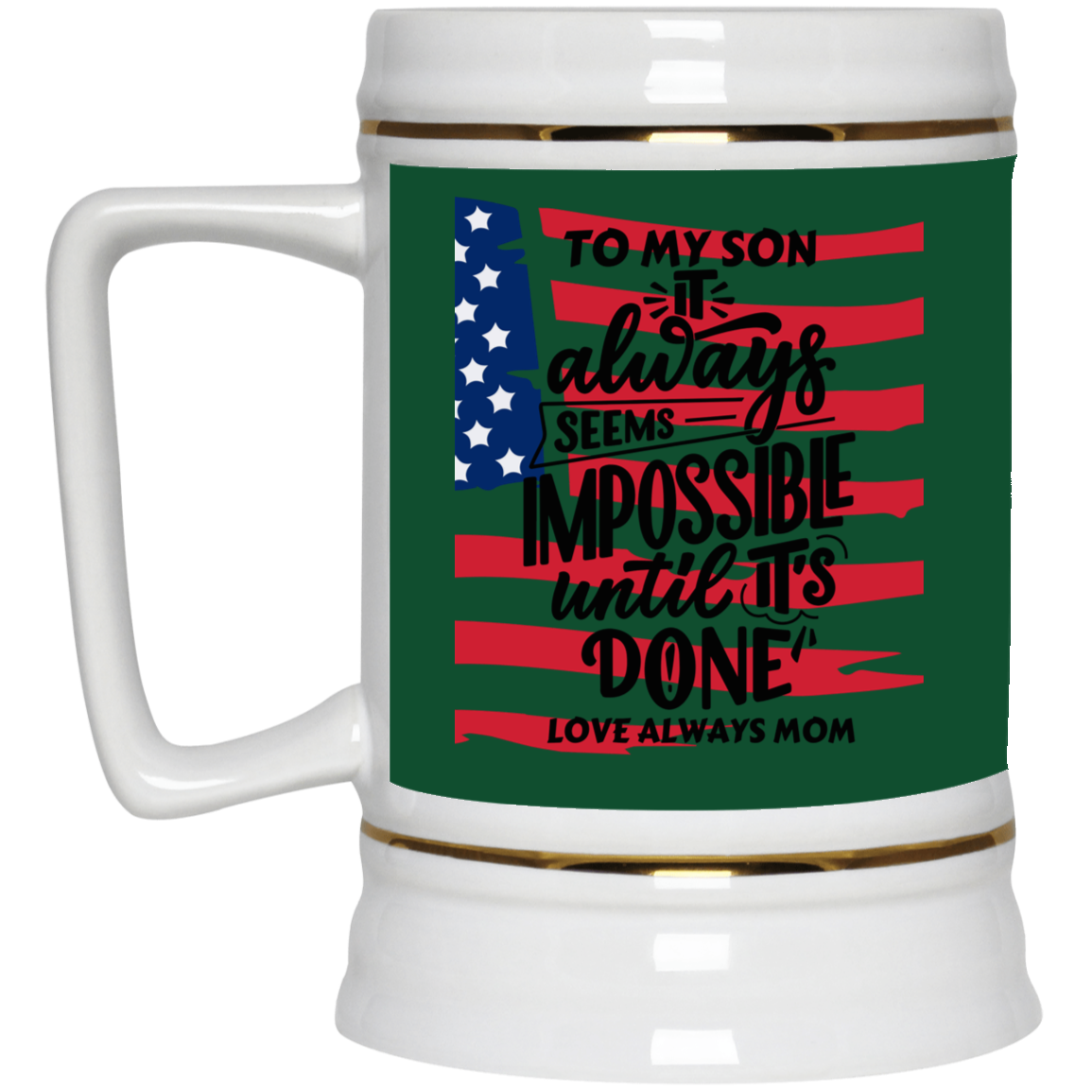 Black White W/ Flag 22oz. Beer Stein Mug