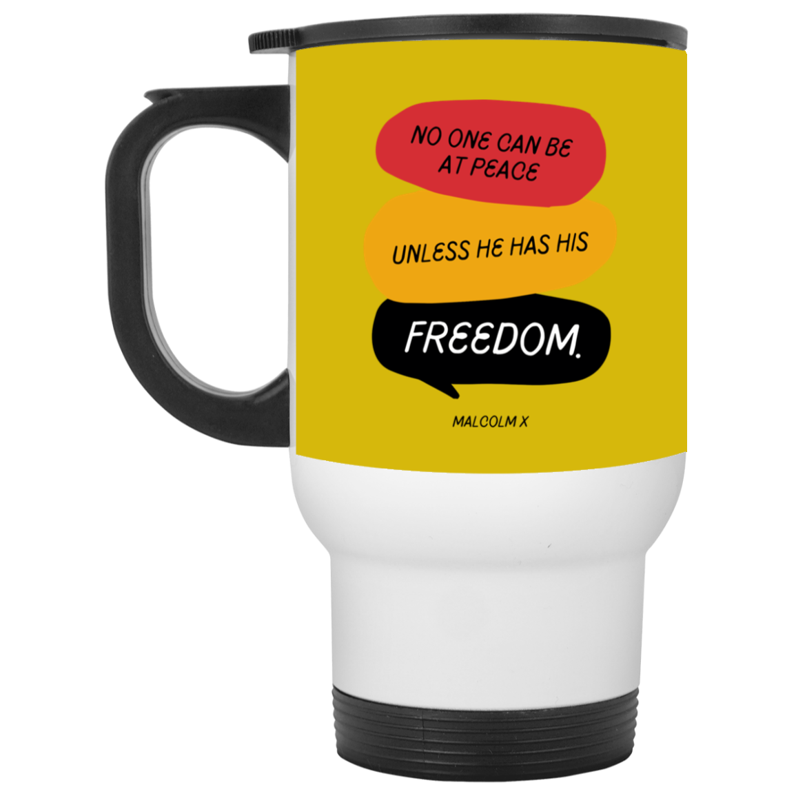 Red Yellow Green Freedom Quotes- Mix Color's Travel Mug