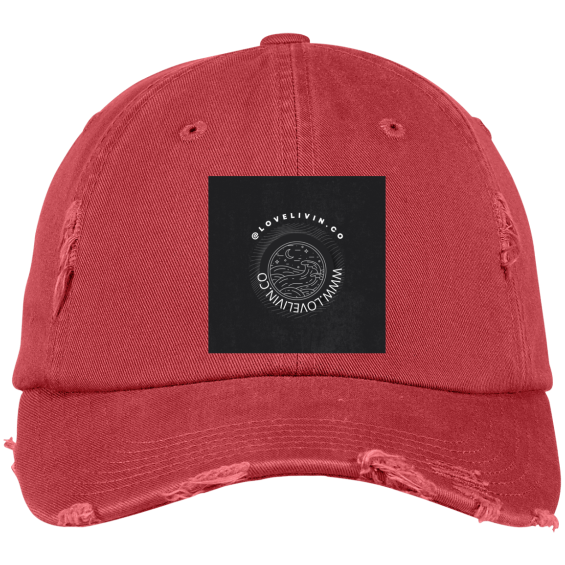 LOVE LIVIN 3-Embroidered Distressed Dad Cap