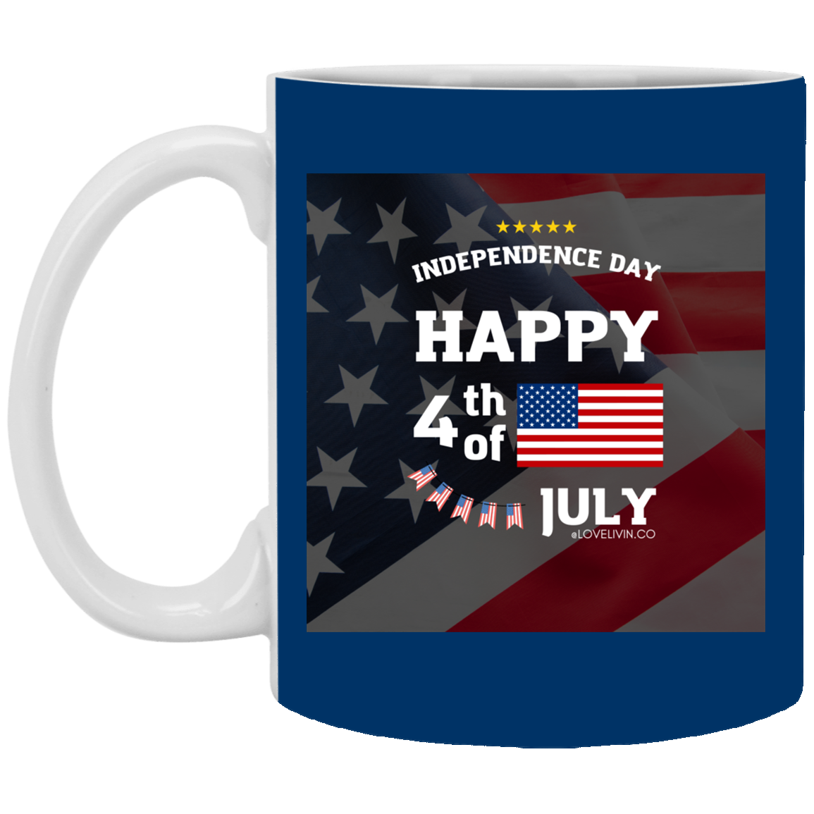 Independence day.FLAG-USA-11 oz. White Mug