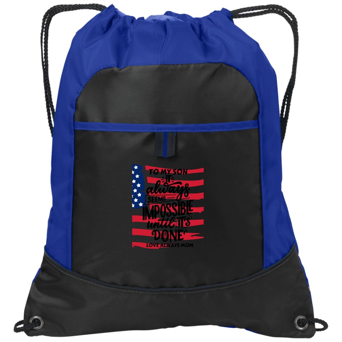 Black White Modern Pocket Cinch Pack Bag