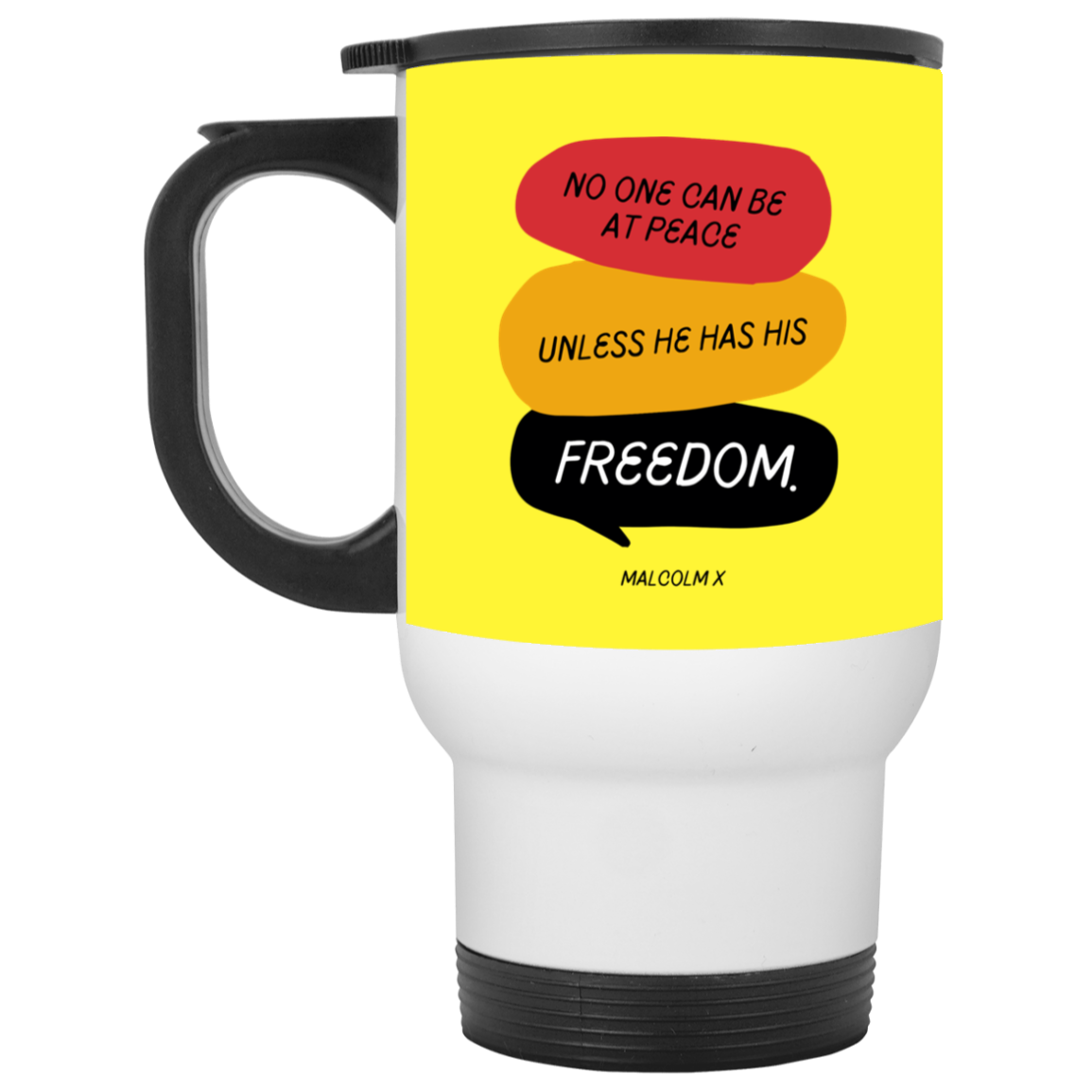 Red Yellow Green Freedom Quotes- Mix Color's Travel Mug