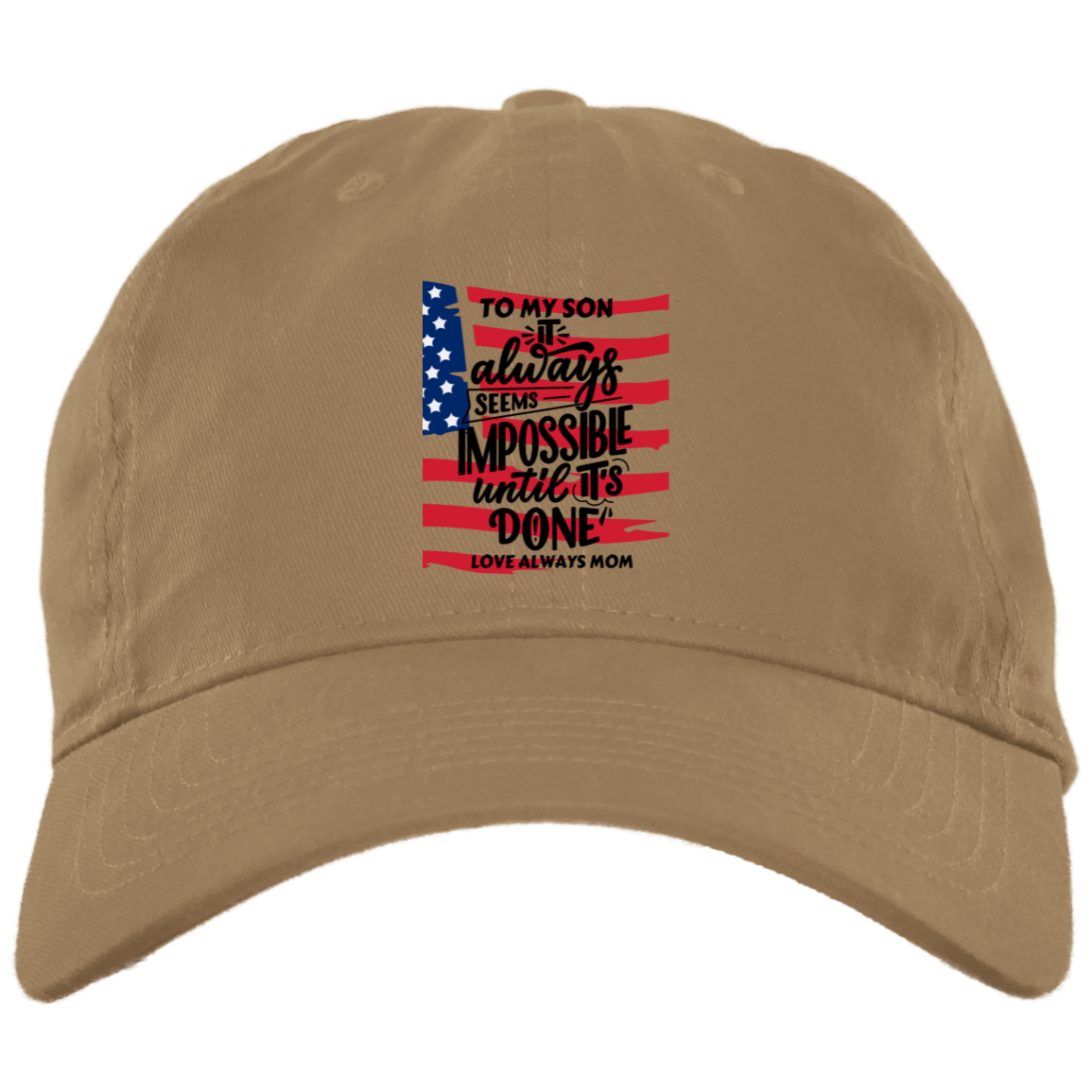 Black White Modern Brushed Twill Unstructured Dad Cap