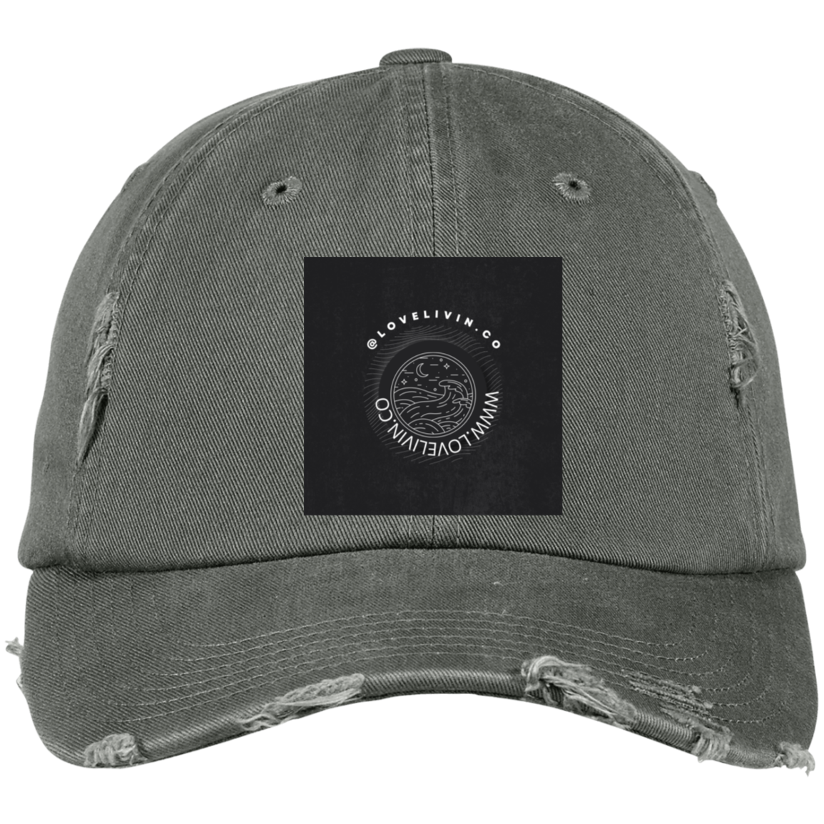 LOVE LIVIN 3-Embroidered Distressed Dad Cap