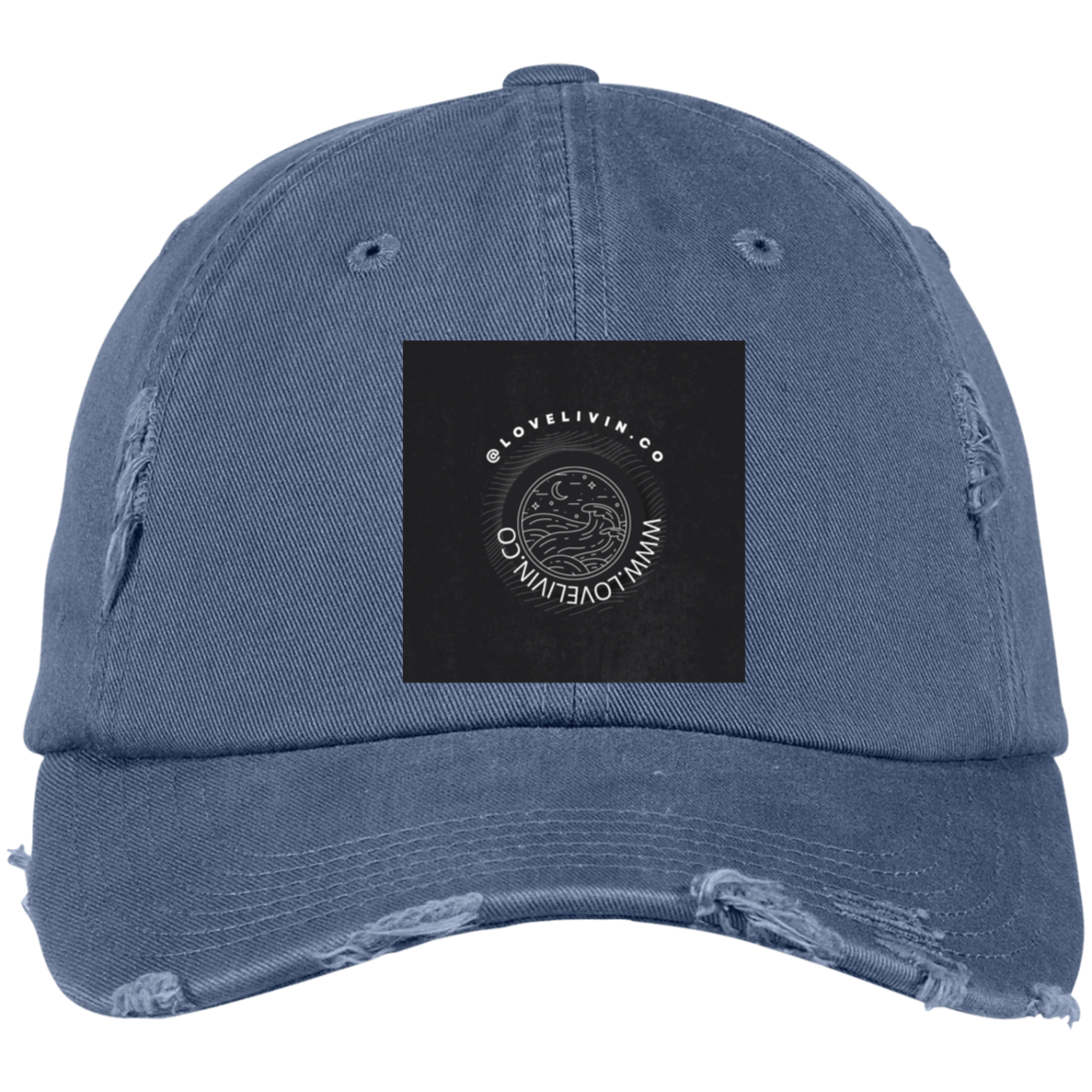 LOVE LIVIN 3-Embroidered Distressed Dad Cap
