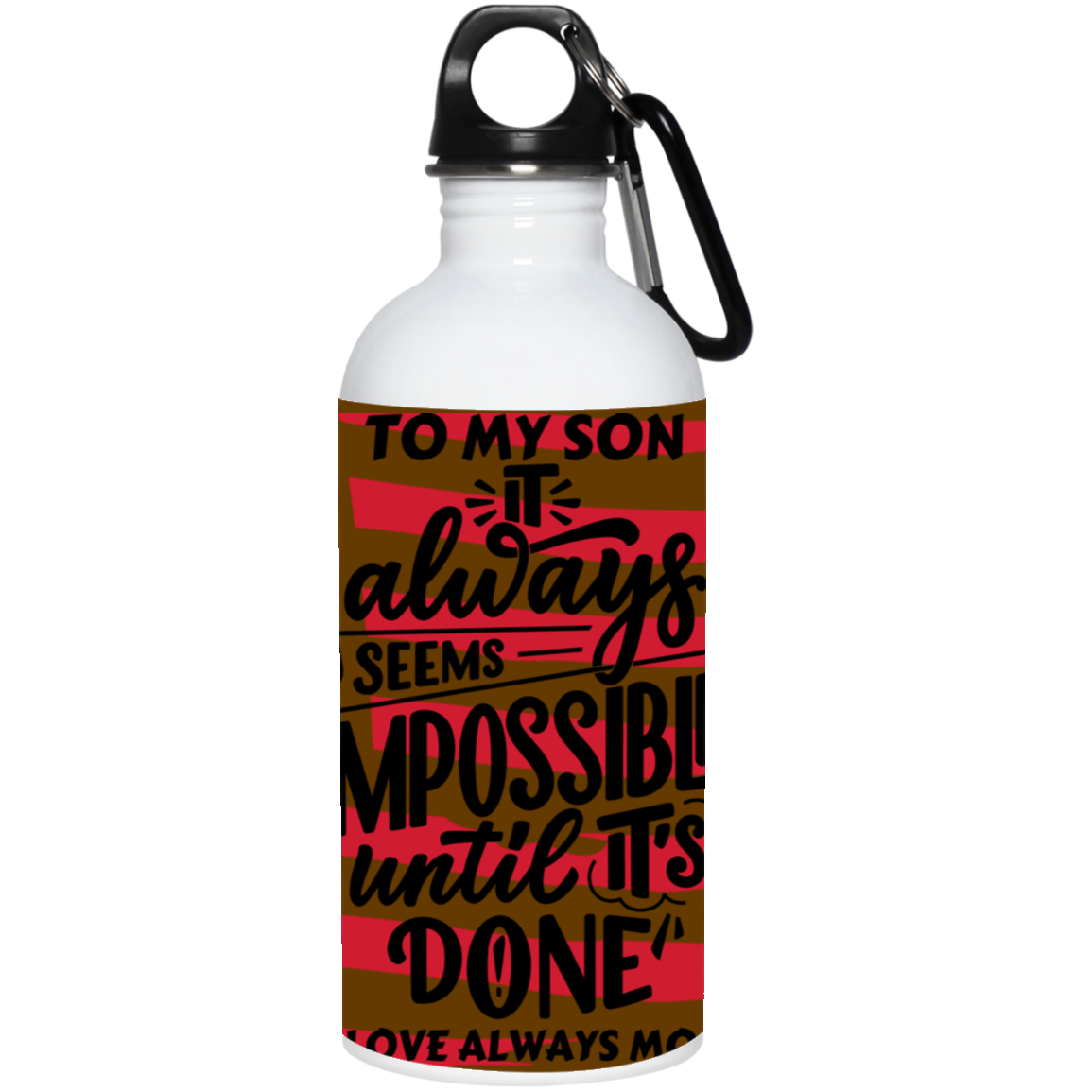 Black White Modern Typography- 20 oz. Stainless Steel Water Bottle