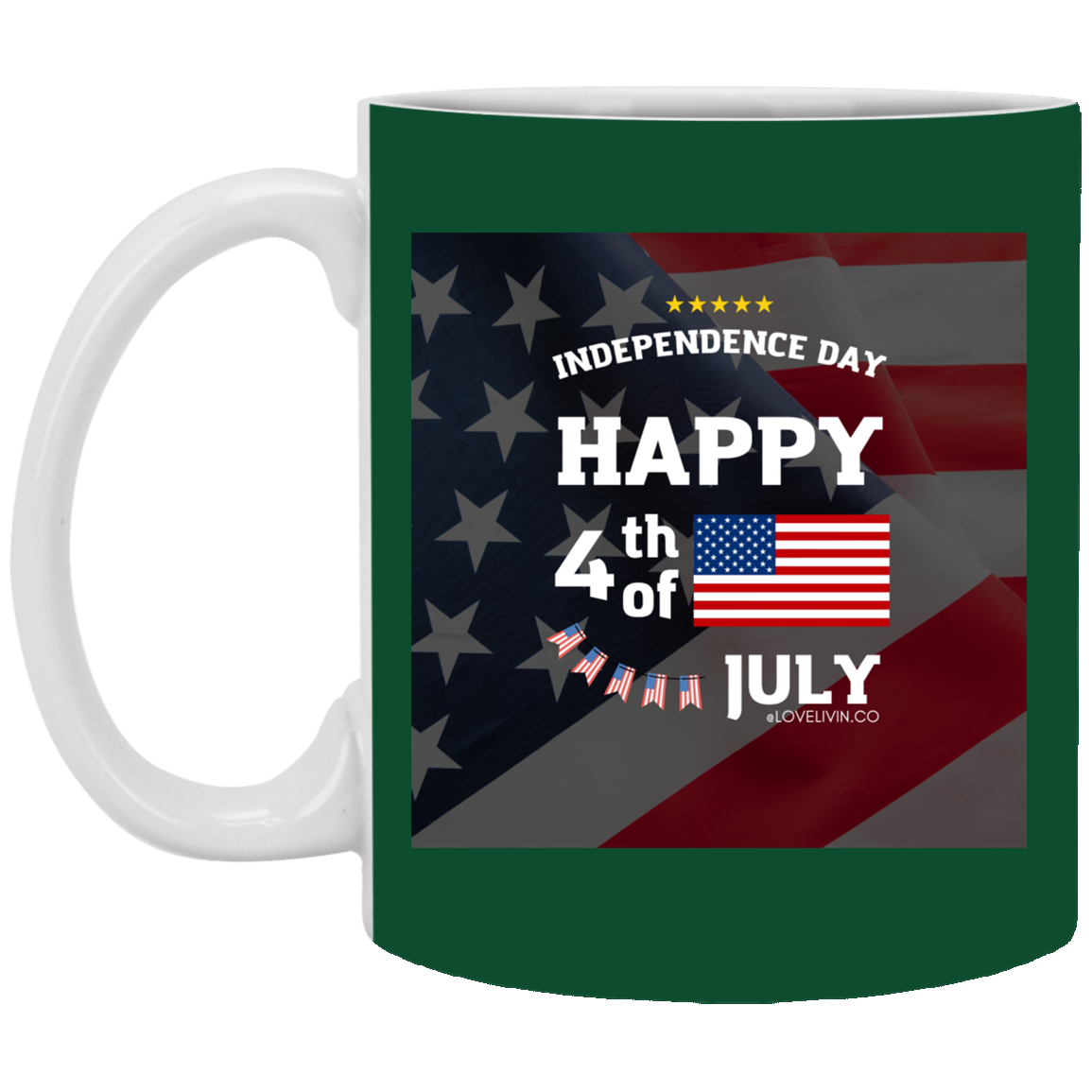 Independence day.FLAG-USA-11 oz. White Mug