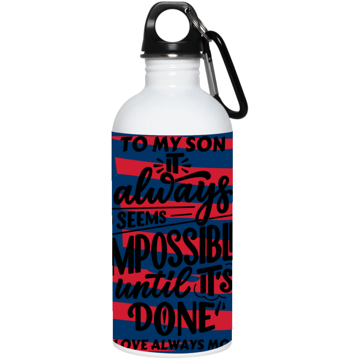 Black White Modern Typography- 20 oz. Stainless Steel Water Bottle