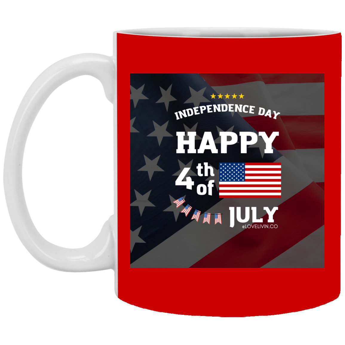 Independence day.FLAG-USA-11 oz. White Mug