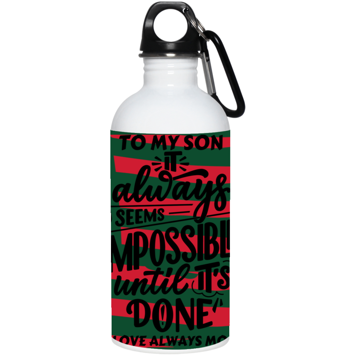 Black White Modern Typography- 20 oz. Stainless Steel Water Bottle