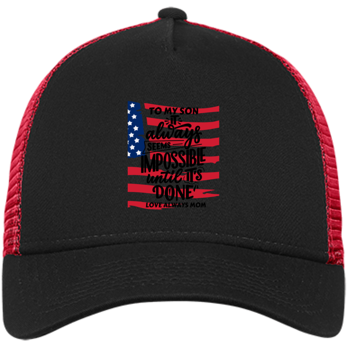 Black White Modern Typography Snapback Trucker Cap