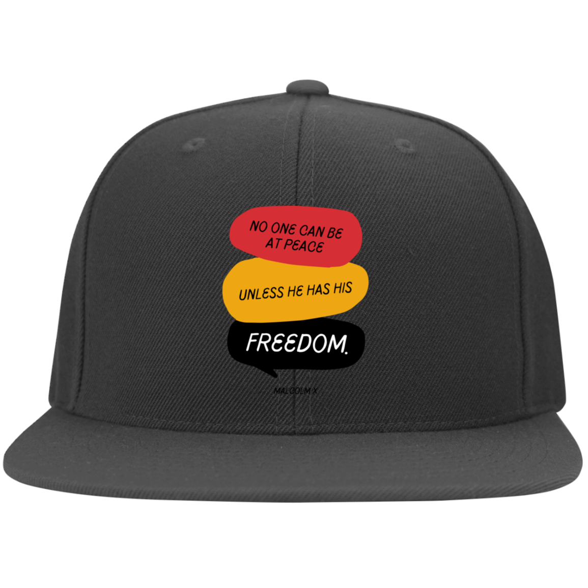 Red Yellow Green Illustrative Quotes Flat Bill Twill Flexfit Cap